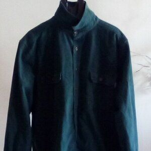 Woolrich Thick Flannel  Cotton Shirt Mens 2XL Barn Chore Green